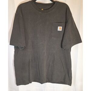 Carhartt Shirt Mens Medium Black Loose Fit Workwear Pocket Tee Heavyweight